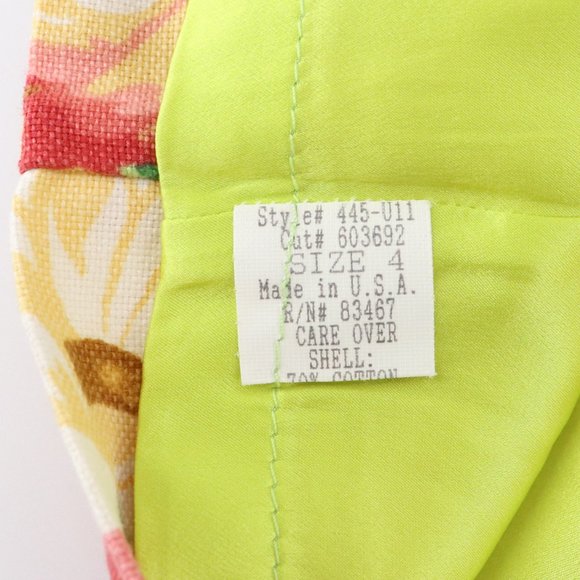 SOLD - Vintage Mica Red Gingham Floral Strapless Mini Dress Cotton/Linen/Silk - Picture 6 of 15